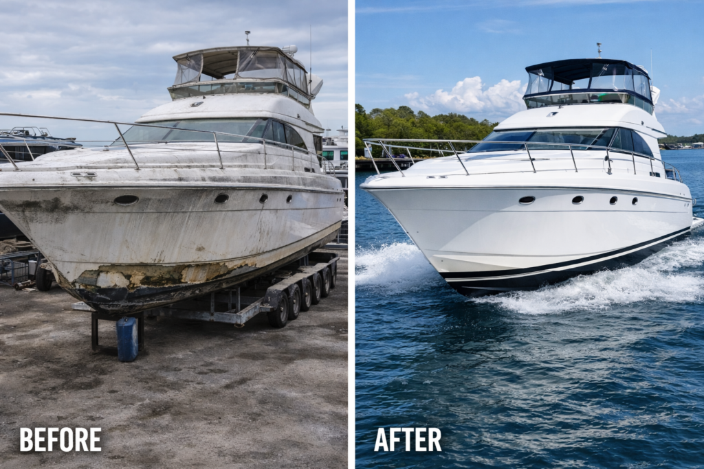 Boat after Repair at Super boat Cape Coral, FL